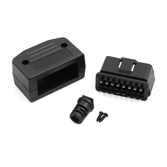 16 Pin OBD2 GPS Diagnostic Connector Male Adapter Shell Kit Black  DC 12V