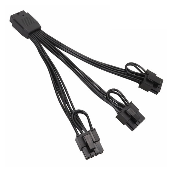 16 Pin to 3x8 Pin GPU Power Cable, 18AWG Black Card Conversion Wire for Desktop Use, PC Building, Replacement Power Routing, and Spare Use