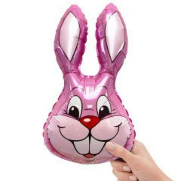 16" Pink BUNNY RABBIT Head Easter Spring Mylar Foil Balloon Party Supplies Decorations Balloons