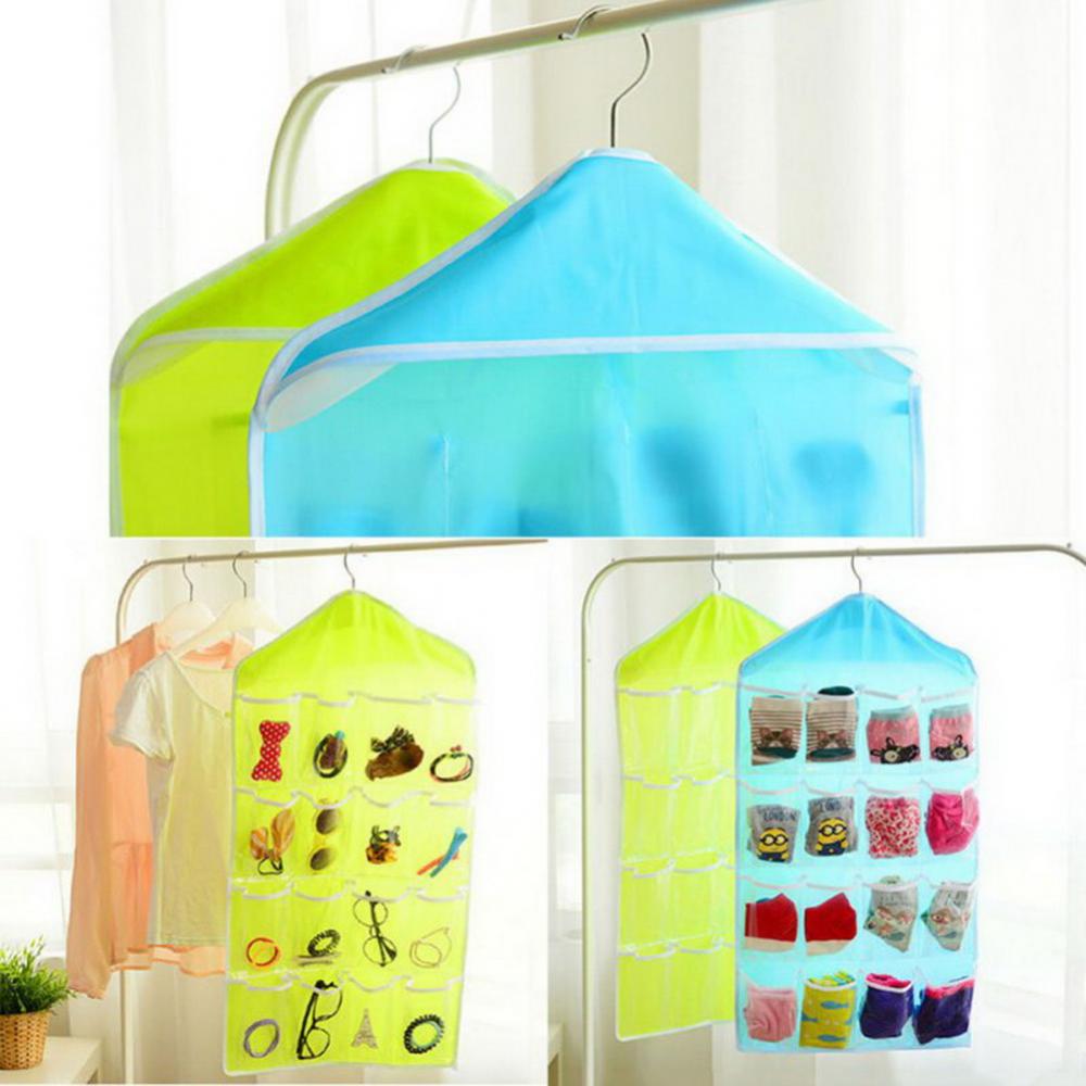 16 Pocket Closet Over Door Wall Hanging Organizer Storage Bag