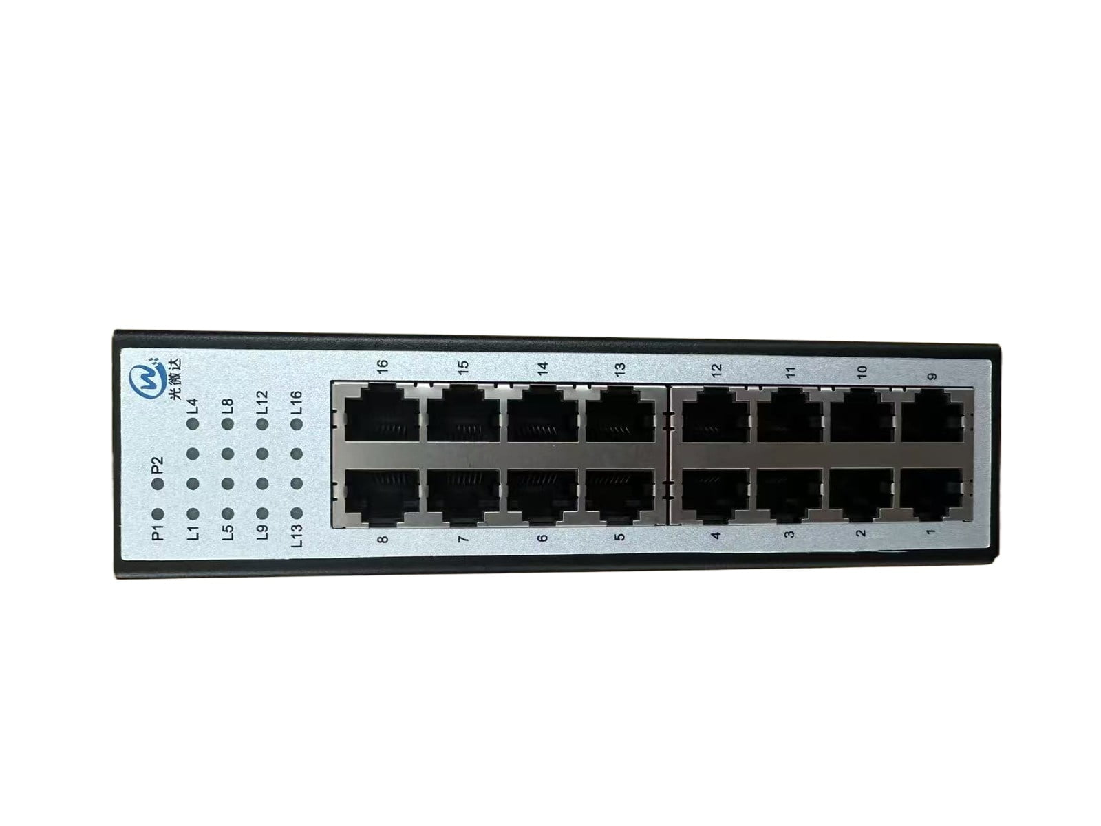 16-Port 10/100 Industrial Unmanaged Ethernet Switch AC/DC DIN Rail