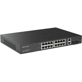 16 Port Full Gigabit PoE Switch with 2 *Gigabit SFP Ports & RJ45 Ports, Unmanaged Plug and Play, High Power Total Budget 300W, 803.af/at Compliant, Fanless & Slience, Metal Housing, Rack Mount