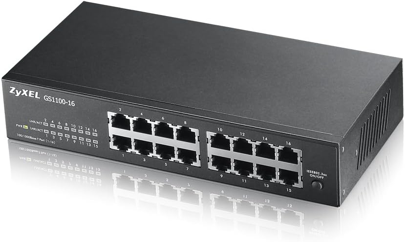16-Port Gigabit Ethernet Unmanaged Switch - Fanless Design [GS1100-16]