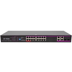 16 Port Poe Switch 250W Unmanaged Switch, w/ 2 *Gigabit Combo Ports & RJ45 Ports, Plug&Play, 6KV Surge Protection, 802.3af/at/bt Compliant, Metal Housing, Rack Mount