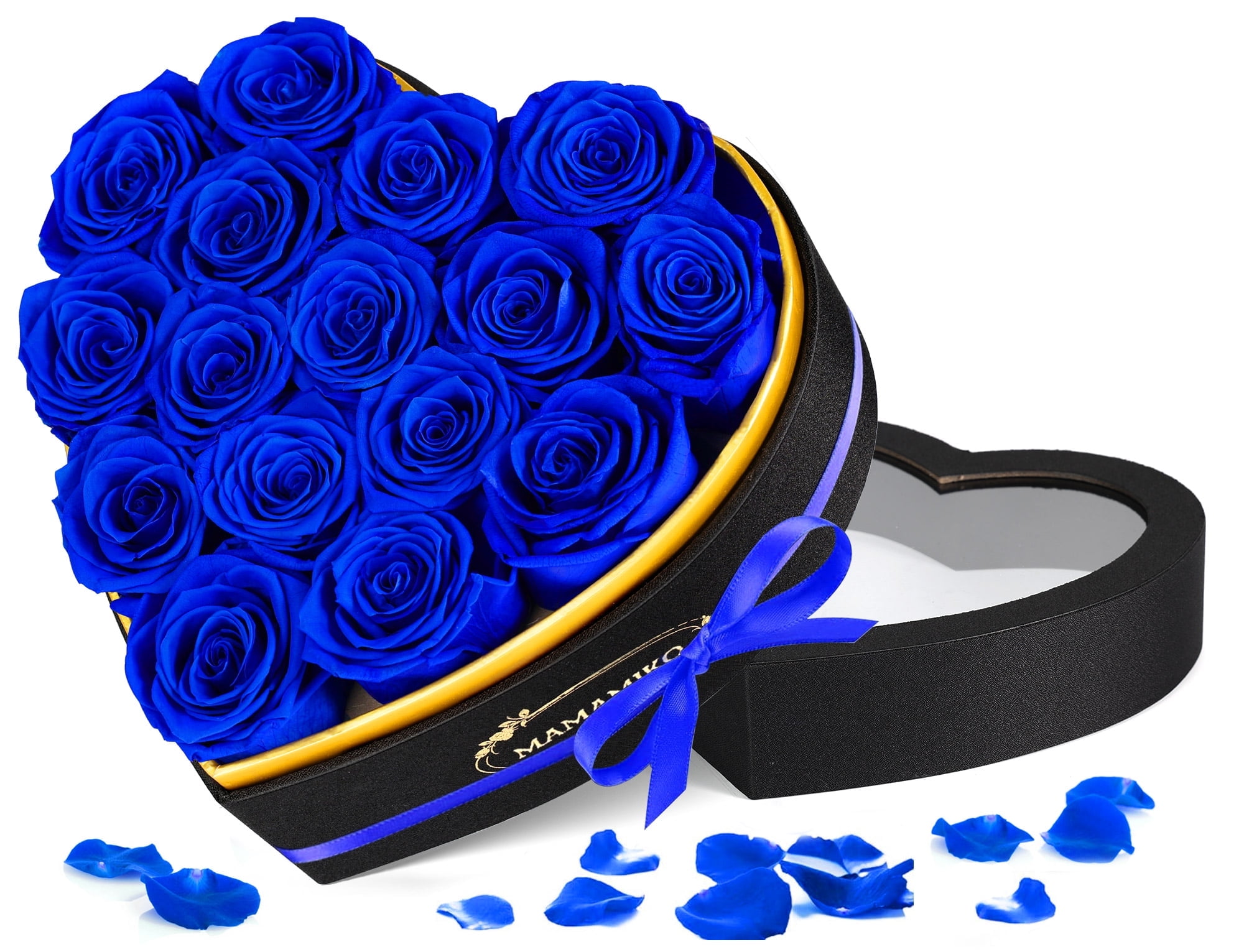 Number 16 Roses Shape 16 Preserved Roses in a Heart-Shaped Gift Box for Her – Eternal Flowers ...