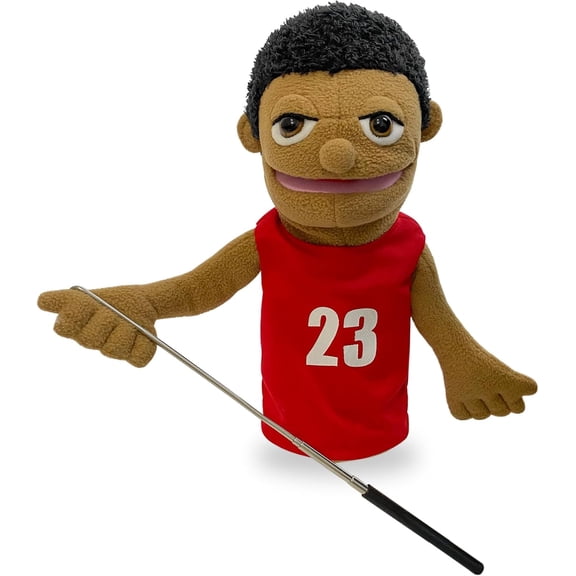 16"Puppets Entriloquist Pupp et,Hand Puppets for Kids Plush Sportsman Puppets for Adults with Removable Mouth Puppet for Kids Ages 4-8Hand Pu ppet for Adults with Scalable Puppet Control Rod
