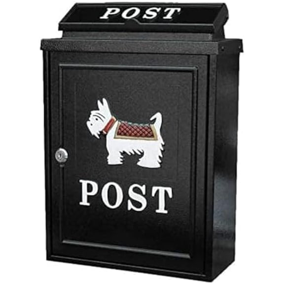 16" Puppy Logo Wall Mounted Letter Box Lockable Post Mail Box Parcel Letterbox Vintage Mailbox Thickness:13cm 3kg Lockable Mailbox Security Lockbox Outdoor Retro Aluminum Post Box Secure