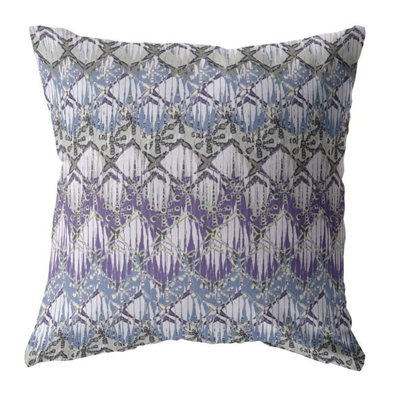 16 Purple Gray Hatch Decorative Suede Throw Pillow