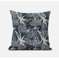 thumbnail image 1 of 16â€ Purple Indigo Tropical Zippered Suede Throw Pillow, 1 of 3
