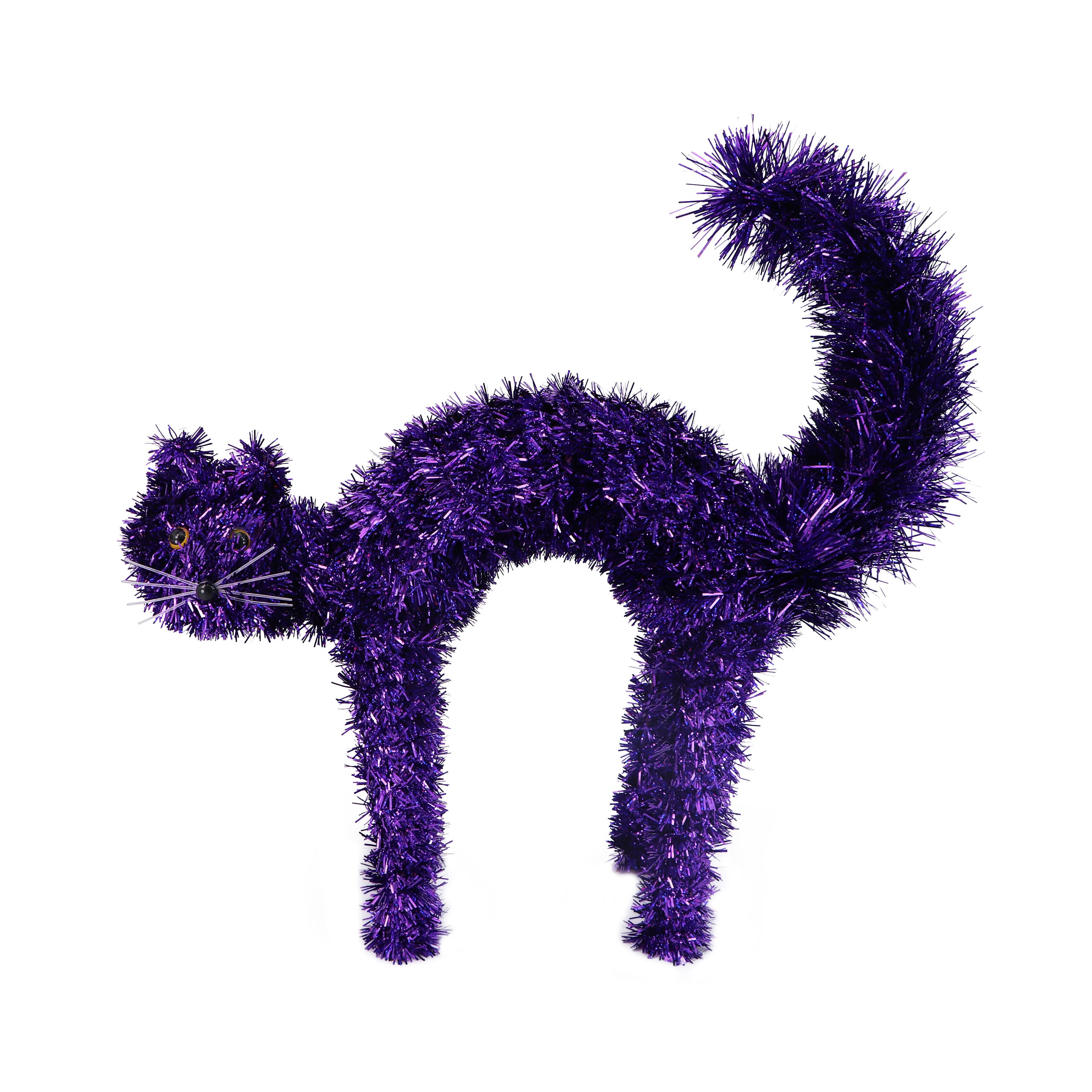 16" Purple Tinsel Cat by Ashland®