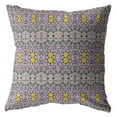 thumbnail image 1 of 16â Purple Yellow Geofloral Zippered Suede Throw Pillow, 1 of 3