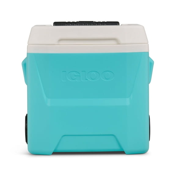 16 QT Ice Chest Cooler with Wheels, Igloo Laguna Hard Sided Cooler - Aqua Blue, Portable Outdoor Beverage & Food Cooler for Beach, Camping, Picnics
