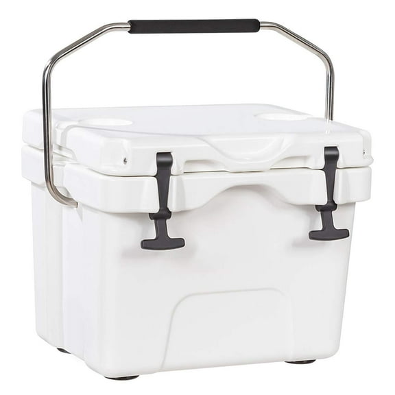 16 Quart 24-Can Capacity Portable Insulated Ice Cooler with 2 Cup Holders
