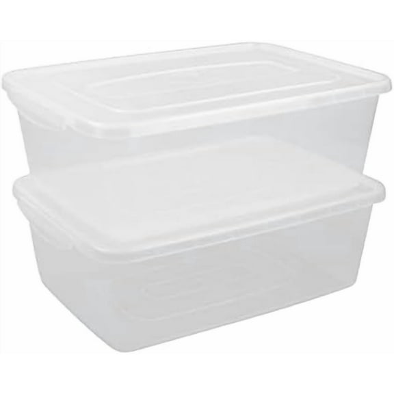 16 Quart Clear Storage Bins, Plastic Tubs with Lids for Storage, 2-Pack$$Home Decor, Kitchen, & Other