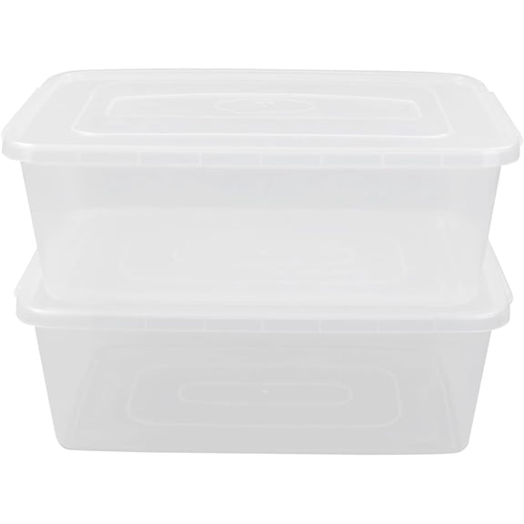 16 Quart Clear Storage Boxes, Plastic Storage Containers, 2 Packs