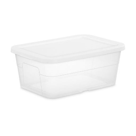 16 Quart Clear Storage Container Bin with White Lid