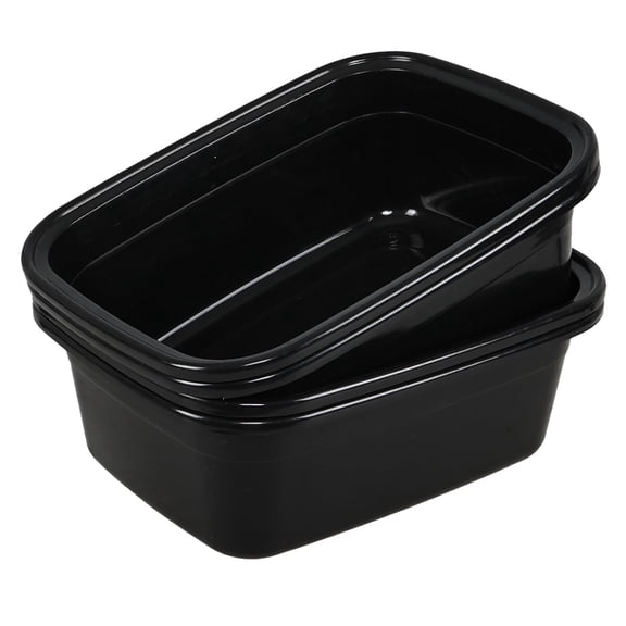 16 Quart Plastic Rectangular Wash Tub 4-Pack Black