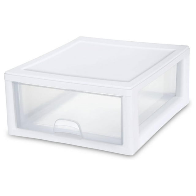 16 Quart Stacking Storage Drawer, Stackable Plastic Bin Drawer to