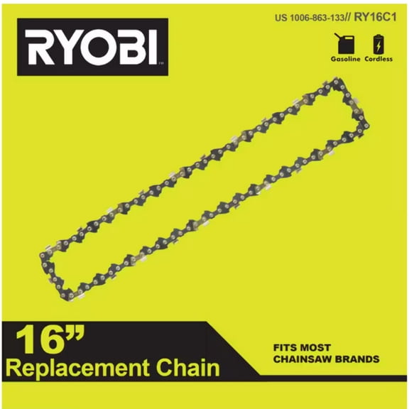 RYOBI 16 in. 0.050-Gauge Replacement Full Complement Standard Chainsaw Chain, 56 Links
