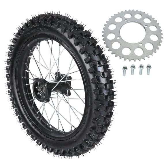 16" Rear Dirt Bike Wheel 90/100-16 Tire On Rim with Chain Sprocket for Pro Pit Monkey Trail Bike Offroad Motorcycle Scooter Razor Apollo 125cc 150cc 200cc 250cc 300cc