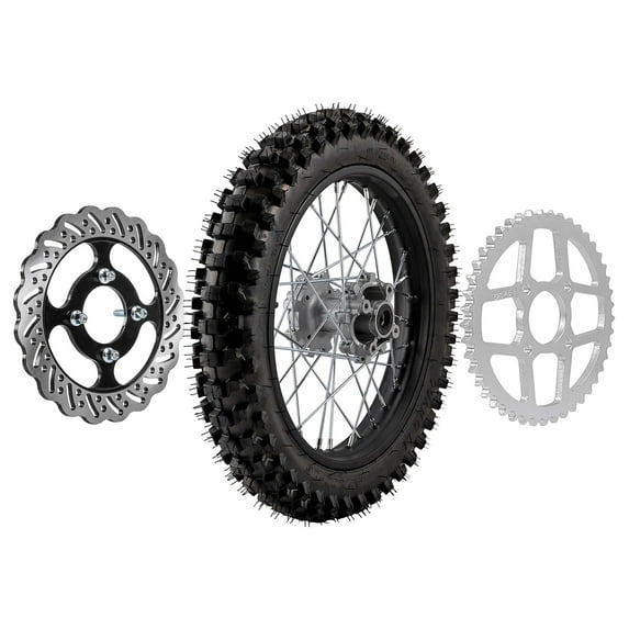 16" Rear Wheel 90/100-16 Tire and Rim with Brake Disc Rotor + 520 45T Sprocket for Dirt Pit Bike Motocross Off Road Apollo Taotao SSR 125cc 150cc 200cc 250cc