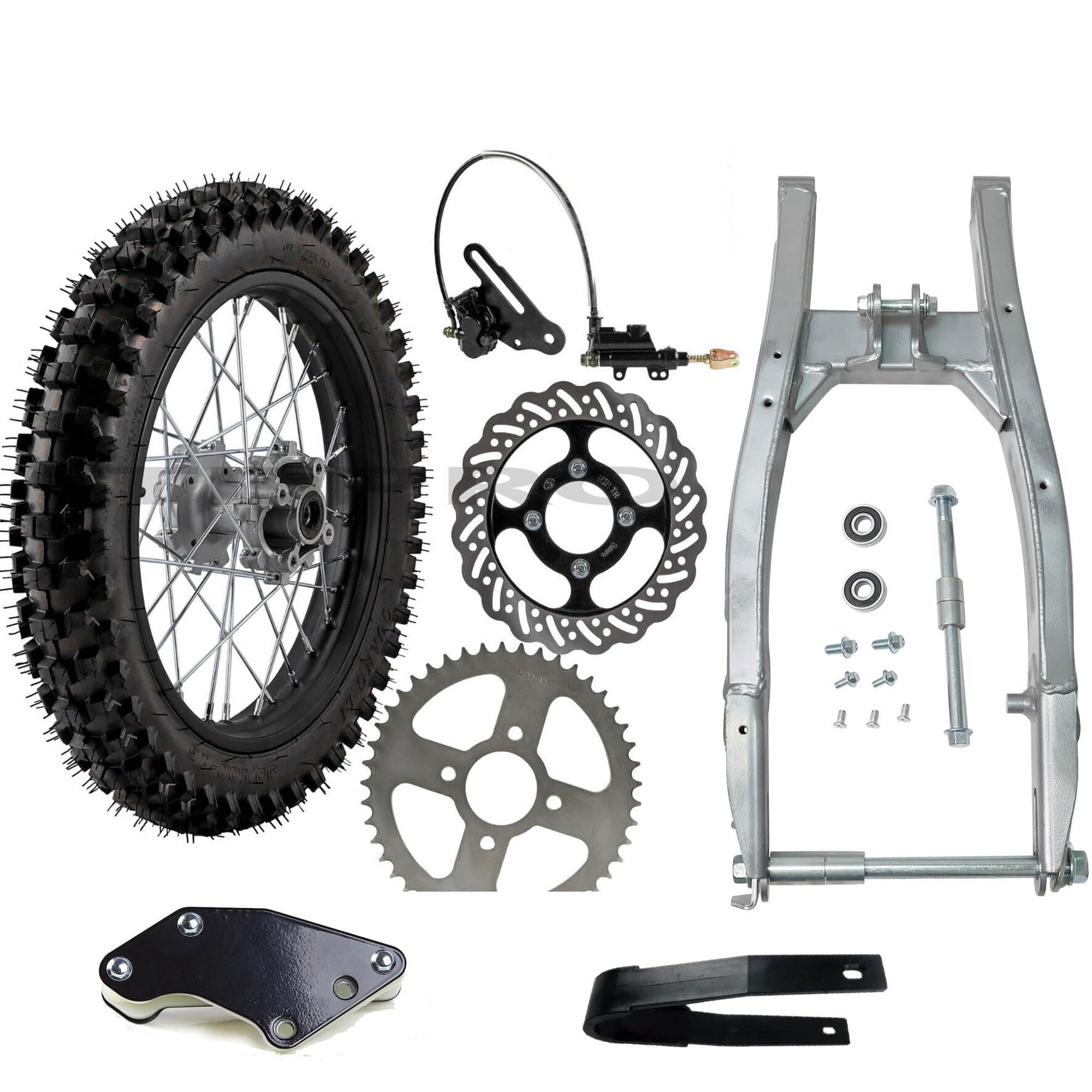 Complete Rear Wheel Assembly For Pit Bike - 90/100-16 Tire & 1.85x16 Rim, Fits 15mm Axle (125cc-250cc) - View #2