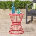 thumbnail image 1 of 16" Red Iron Side Table, With Elegant Design & Shape Modern Table In Iron, Fashionable, 1 of 5