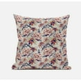 thumbnail image 1 of 16" Red Light Indigo Roses Zippered Suede Throw Pillow, 1 of 2