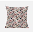thumbnail image 1 of 16" Red Pale Green Roses Suede Throw Pillow, 1 of 4