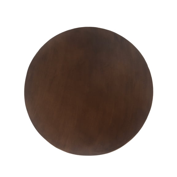 16" Ribbed Brown Concrete Outdoor Side Table with Hourglass Design Weather-Resistant Accent for Patio, Garden, or Balcony