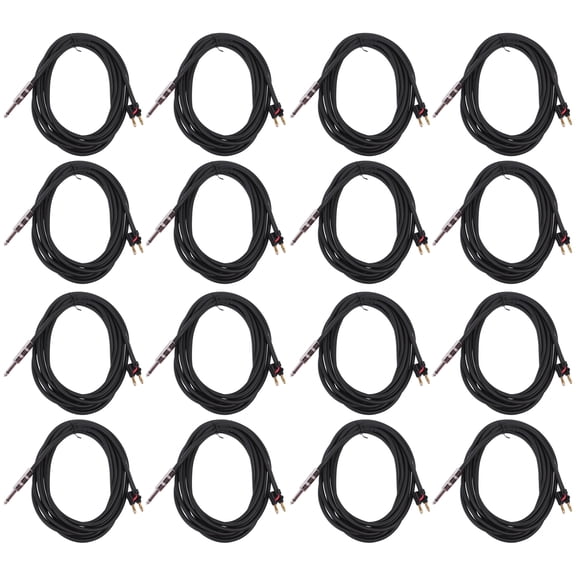 16 Rockville RCXBN15 15 Ft 1/4" to Banana Speaker Cables, 16 Gauge, 100% Copper!