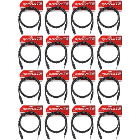 16 Rockville RCXFB6B Black 6' Female REAN XLR to 1/4'' TRS Balanced Cables OFC