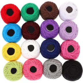 16 Roll Crochet Thread Cotton Thread Balls Embroidery Yarn Rainbow Color Cross Stitch Threads Craft Sewing Supplies for Home Making