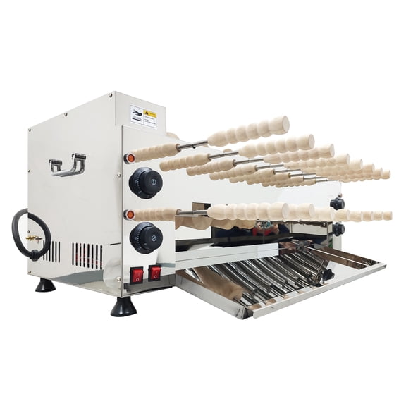 16-Roller Double-Layer Chimney Cake Baking Machine Electric Chimney Cake Oven Ice Cream Cone Maker 220V