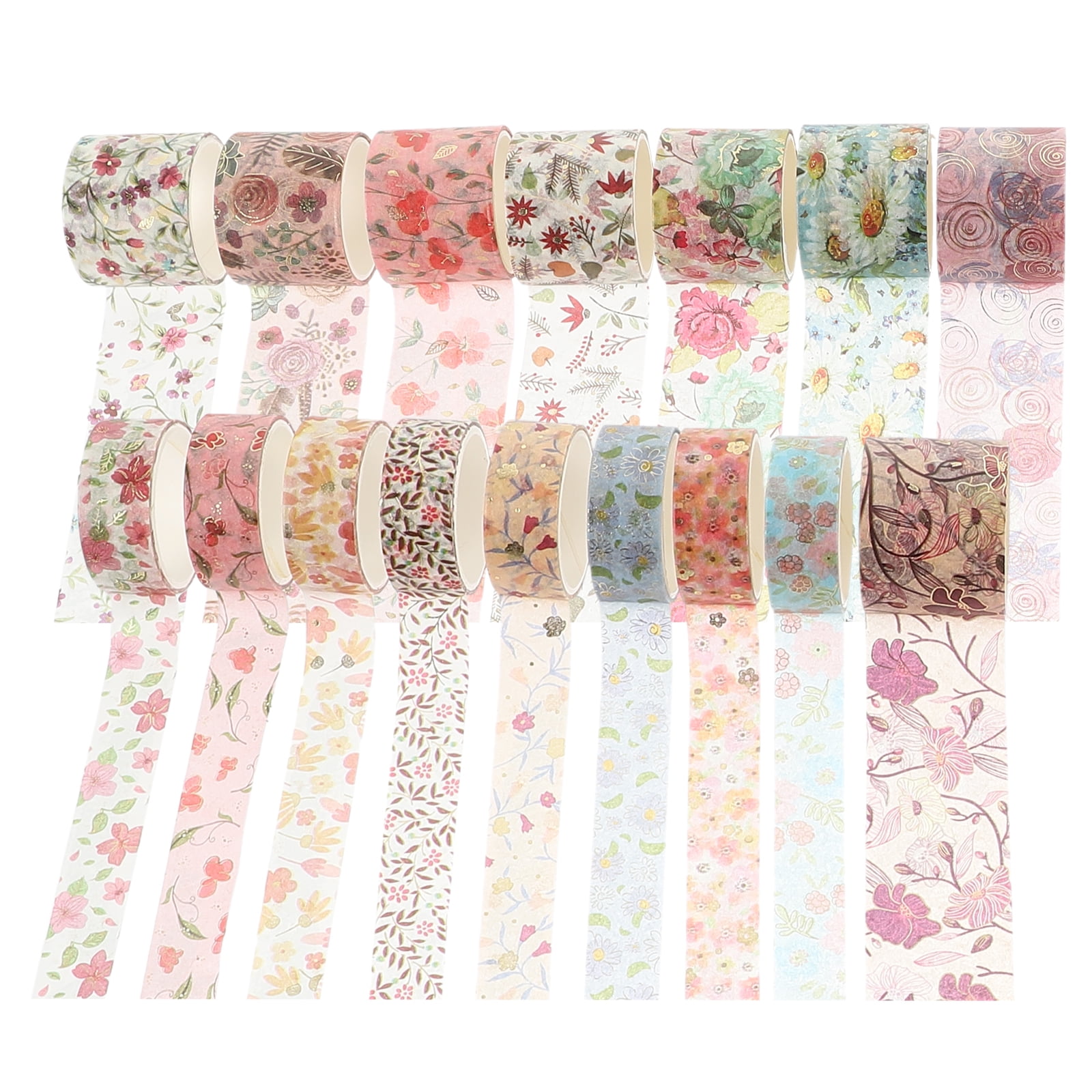 16 Rolls Floral Decorative Tape Stickers Scrapbook DIY Tape Decoration