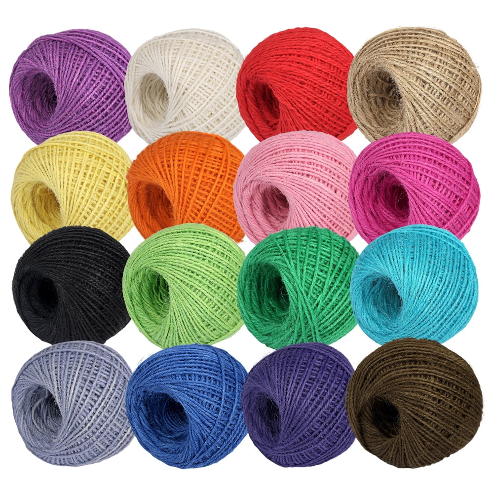 String Rope Roll 16 Rolls Jute Twine Colorful Jute Strings 2mm Gift Wrapping Ropes DIY ...