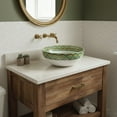 thumbnail image 1 of 16" Round Artistic Ceramic Vessel Sink – Glossy Above-Counter Basin with Hand-Inspired Printed Pattern, 1 of 10
