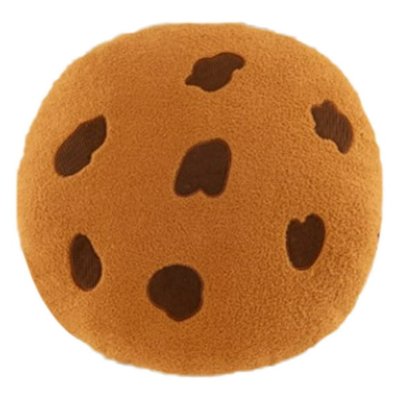 16" Round Cookie Pillow, Plush Chocolate Chip Throw Pillow for Couch, Floor & Car, Soft Food Themed Cushion for Living Room, Bedroom, and Dorm Decor