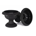 thumbnail image 1 of 16" Round Plastic Planter Rustic Look (2 Count, Easy to Assemble) Flower Seedlings Nursery Pot / Urn with Wide Base for Garden Patio Office Ornaments Home Decor Long Lasting Reusable Lightweight, 1 of 2