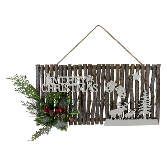 16" Rustic Wooden Merry Christmas Sign Wall Decor