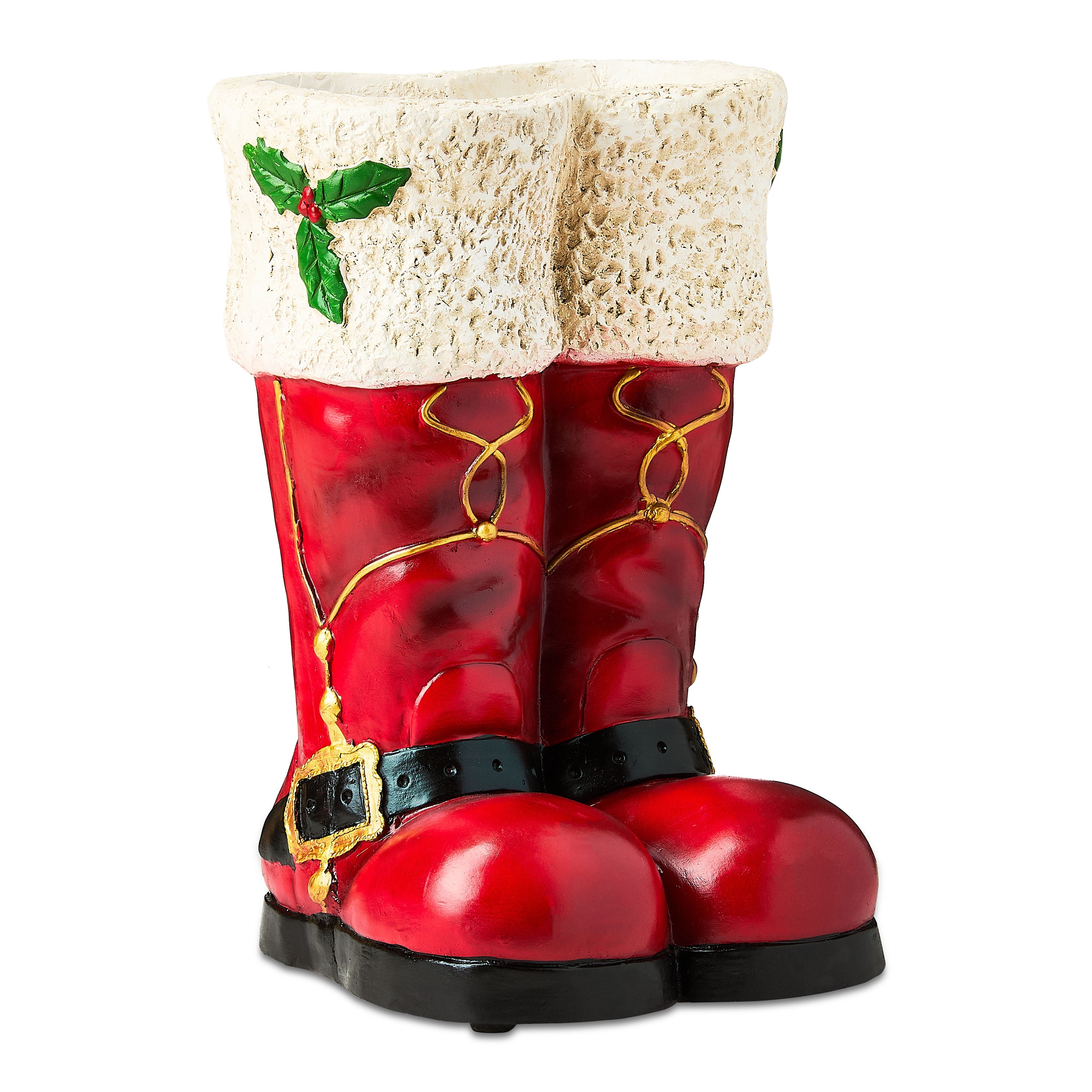Santa's Boots Christmas Indoor/Outdoor Decoration, Red and White