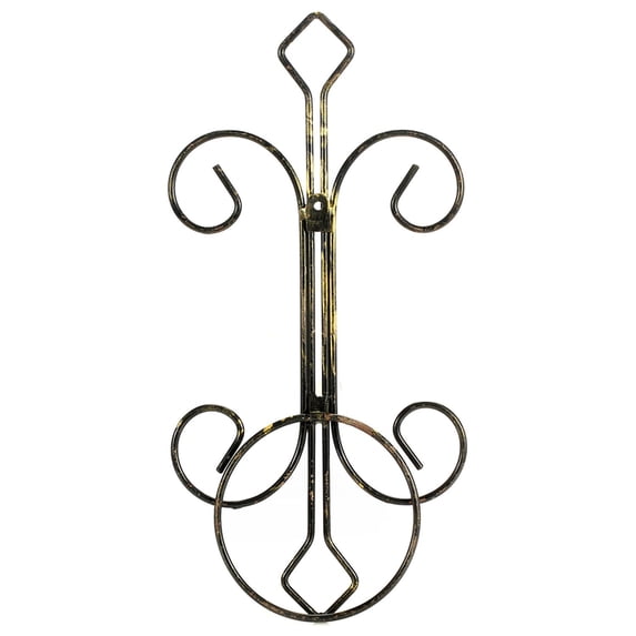 16" SINGLE POT CAST-IRON CREST WALL PLANTER DÃCOR