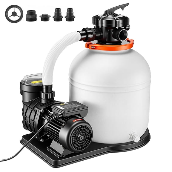 16" Sand Filter Pump, 1HP 4400GPH, Timer, Above Ground Pool
