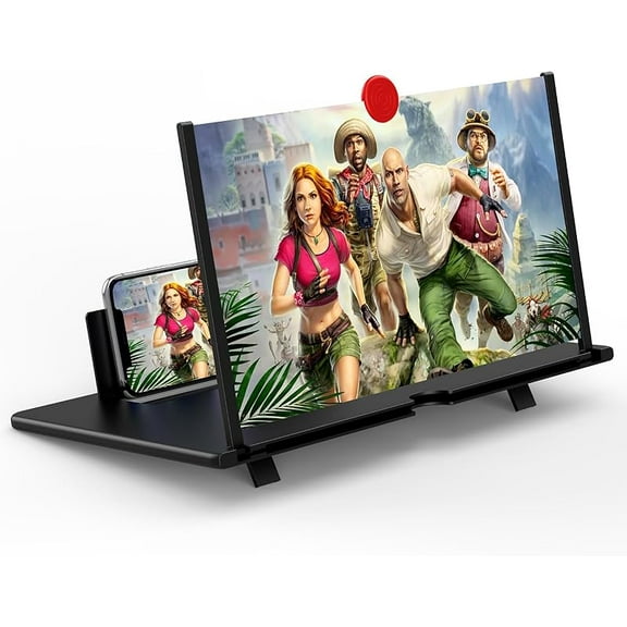 16" Screen Magnifier for Cell Phone,3D Magnifying Projector Screen Enlarger Expander for Movies, Videos, and Gaming, Foldable Phone Stand with Screen Amplifier, Compatible with All Smartphones