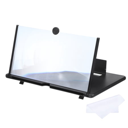 16" Screen Magnifier for Cell Phone, 3D HD Magnifying Projector Screen Amplifier Stand, Black 12.8x9.5x0.5"
