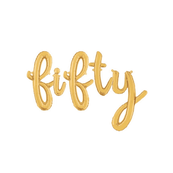 16" Script Cursive "Fifty" Balloons Letters