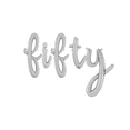 thumbnail image 1 of 16" Script Cursive "Fifty" Balloons Letters, 1 of 1