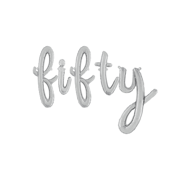 16" Script Cursive "Fifty" Balloons Letters
