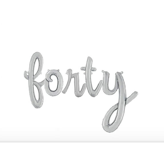 16" Script Cursive "Forty" Balloon Letters