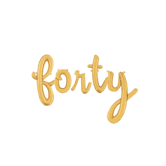 16" Script Cursive "Forty" Balloon Letters